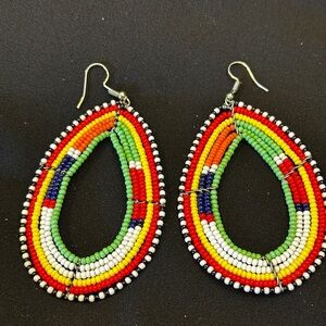 NEW African Handmade Beaded Earrings